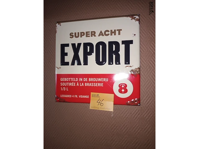 Lot 46 - reclame bord super acht - afbeelding 1 van  2