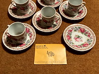 Lot 480 - chinese set van kopjes en bordjes, 11 stuks - afbeelding 1 van  4