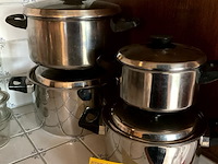 Lot 482 - roestvrij stalen kookpotten, 4 stuks - afbeelding 1 van  4