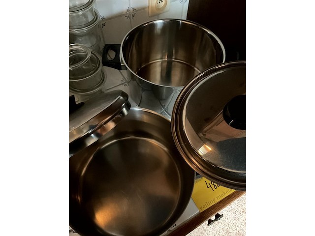 Lot 482 - roestvrij stalen kookpotten, 4 stuks - afbeelding 3 van  4