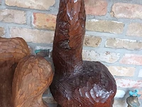 Lot 485 - houten gesculpteerd beeld. 2 stuks - afbeelding 4 van  5