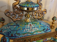 Lot 49 - chinese cloisonné klok - afbeelding 4 van  6