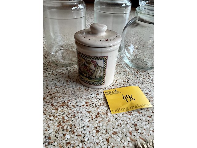 Lot 496 - grote bokalen met stop in glas, 4 stuks - afbeelding 2 van  3