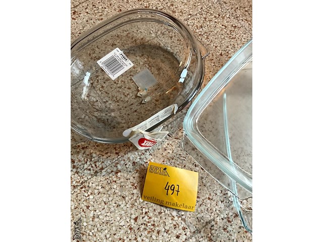 Lot 497 - pyrex braadsledes, 3 stuks - afbeelding 2 van  2