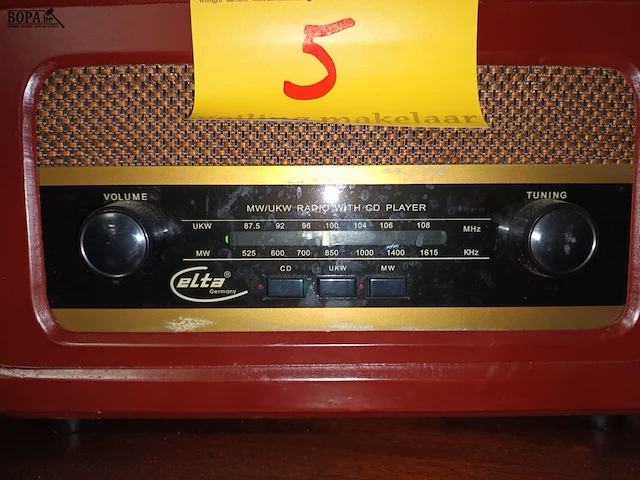 Lot 5 - retro look radio/cd speler elta - afbeelding 2 van  3