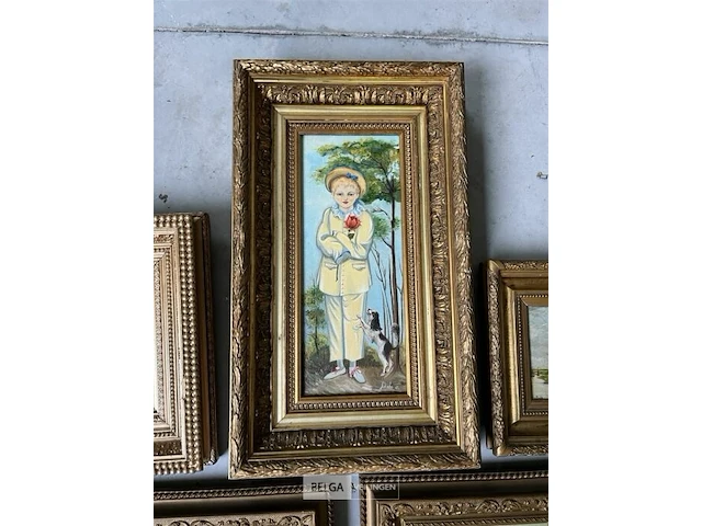 Lot 5 kleine schilderijen - verschillende kunstenaars - - afbeelding 4 van  8