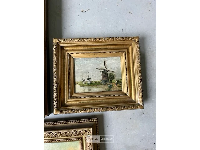 Lot 5 kleine schilderijen - verschillende kunstenaars - - afbeelding 6 van  8