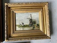 Lot 5 kleine schilderijen - verschillende kunstenaars - - afbeelding 6 van  8