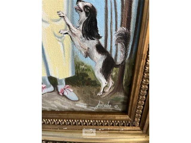 Lot 5 kleine schilderijen - verschillende kunstenaars - - afbeelding 7 van  8