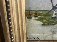 Lot 5 kleine schilderijen verschillende kunstenaars - afbeelding 8 van  8