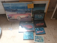 Lot 51 - kaders met auto’s. 8 stuks - afbeelding 1 van  4