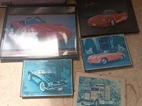 Lot 51 - kaders met auto’s. 8 stuks - afbeelding 3 van  4