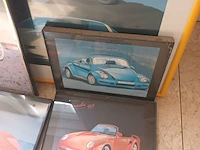Lot 51 - kaders met auto’s. 8 stuks - afbeelding 4 van  4