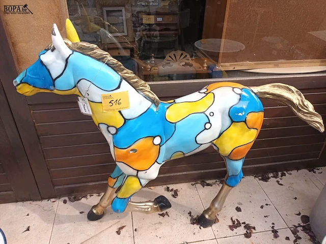 Lot 516 - bronzen geëmailleerd paard - afbeelding 1 van  7