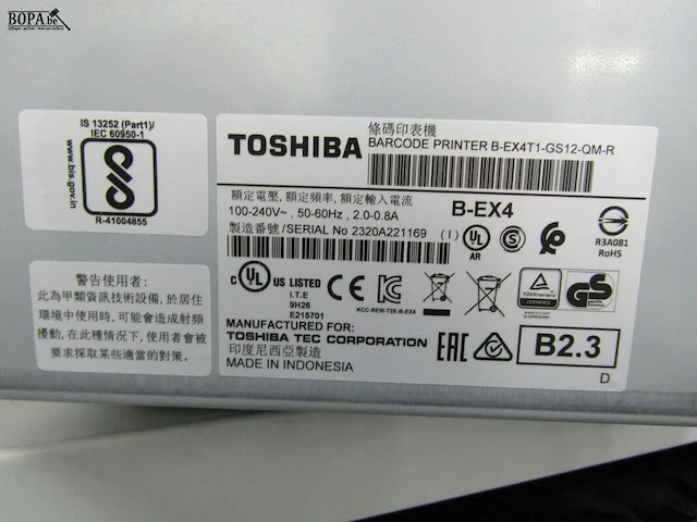 Lot 526 - barcode printer toshiba - afbeelding 2 van  3
