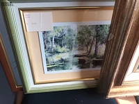 Lot 53 - kaders en spiegel. 3 stuks - afbeelding 4 van  5