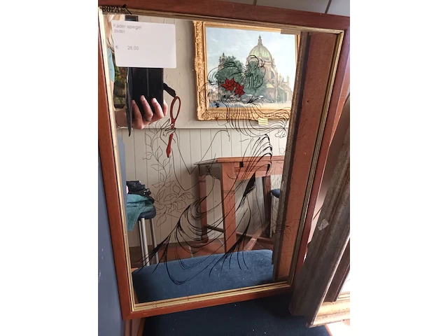 Lot 53 - kaders en spiegel. 3 stuks - afbeelding 5 van  5