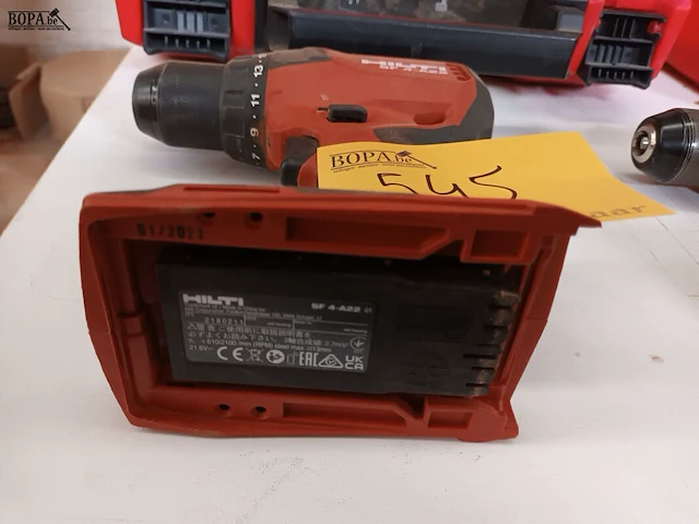 Lot 545 - accu schroefboormachine hilti - afbeelding 2 van  2