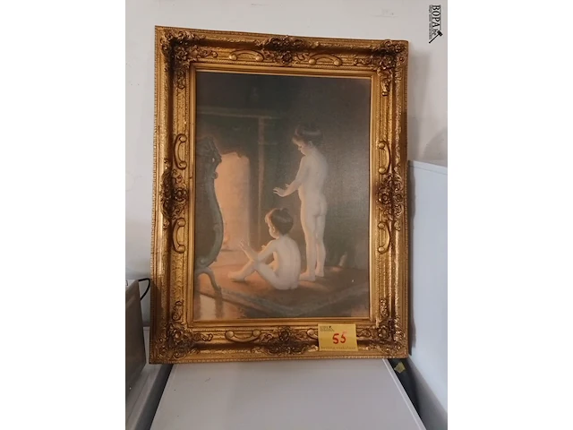 Lot 55 - reproductie in kader - afbeelding 1 van  3
