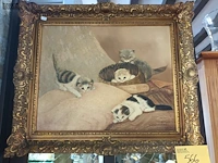 Lot 566 - schilderij met poezen - afbeelding 1 van  6