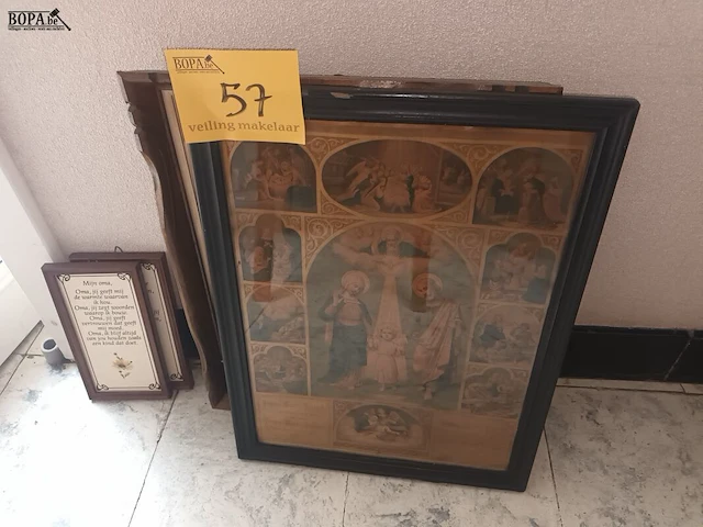 Lot 57 - kaders en spreuken. 4 stuks - afbeelding 1 van  2
