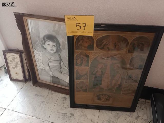 Lot 57 - kaders en spreuken. 4 stuks - afbeelding 2 van  2