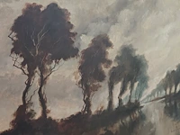 Lot 59 - landschapsschilderij olieverf op doek get emile lammers - afbeelding 2 van  4
