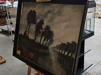 Lot 59 - landschapsschilderij olieverf op doek get emile lammers - afbeelding 4 van  4