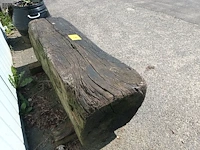 Lot 6 - houten boomstam bank - afbeelding 3 van  3