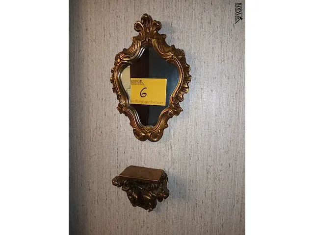 Lot 6 - vergulde spiegel met console - afbeelding 1 van  3