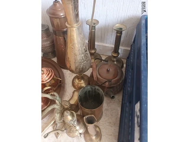 Lot 60 - koperen decoratie. 12 stuks - afbeelding 4 van  5