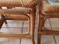 Lot 61 - rotan tafeltjes. 3 stuks - afbeelding 3 van  5