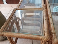 Lot 61 - rotan tafeltjes. 3 stuks - afbeelding 4 van  5