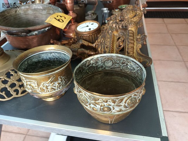 Lot 63 - koperen decoratie. 22 stuks - afbeelding 3 van  6