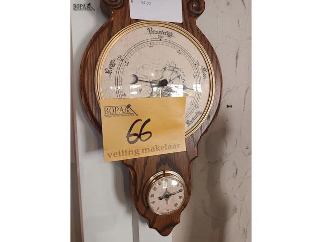 Lot 66 - barometer - afbeelding 2 van  3