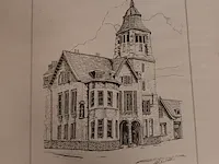 Lot 7 - kader met pentekening. 2 stuks - afbeelding 3 van  3