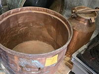Lot 7 - koperen kuip en verkoperde melkkit