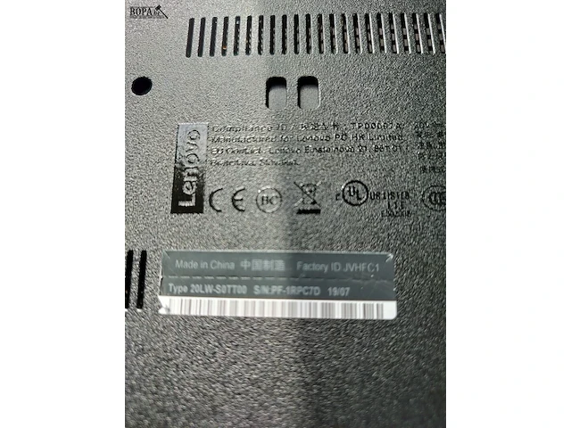 Lot 7 - lenovo thinkpad laptop (15,6 inch) - afbeelding 2 van  2