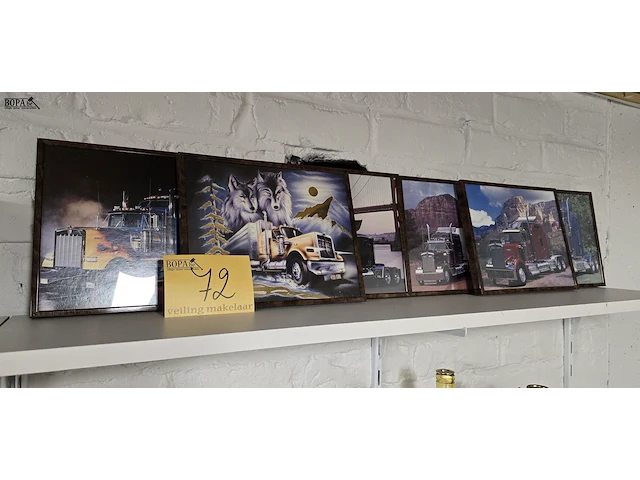 Lot 72 - kadertjes met vrachtwagens ong 6 stuks - afbeelding 1 van  3