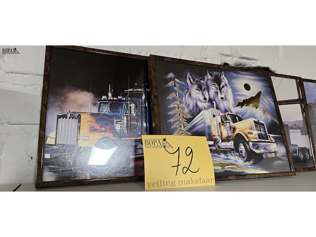 Lot 72 - kadertjes met vrachtwagens ong 6 stuks - afbeelding 2 van  3