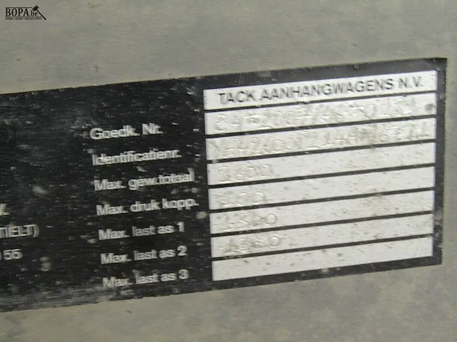 Lot 8 - tack aanhangwagen (2014-chass.ye42600p214an6711) - afbeelding 5 van  7