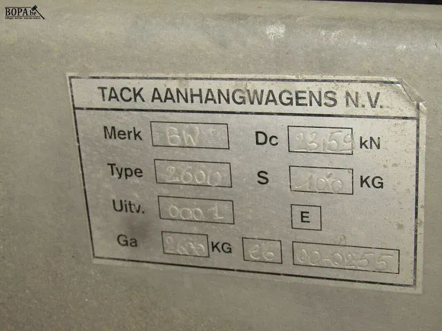 Lot 8 - tack aanhangwagen (2014-chass.ye42600p214an6711) - afbeelding 6 van  7