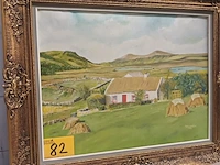 Lot 82 - schilderij landschap met hoeve - afbeelding 1 van  8