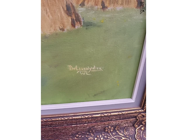 Lot 82 - schilderij landschap met hoeve - afbeelding 2 van  8