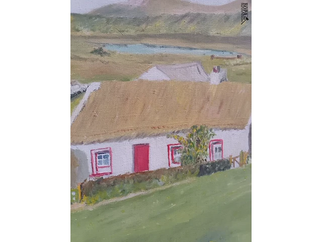 Lot 82 - schilderij landschap met hoeve - afbeelding 4 van  8
