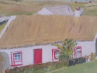 Lot 82 - schilderij landschap met hoeve - afbeelding 4 van  8
