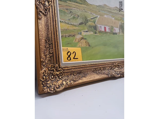 Lot 82 - schilderij landschap met hoeve - afbeelding 7 van  8