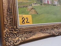 Lot 82 - schilderij landschap met hoeve - afbeelding 7 van  8