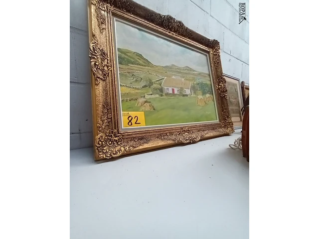 Lot 82 - schilderij landschap met hoeve - afbeelding 8 van  8