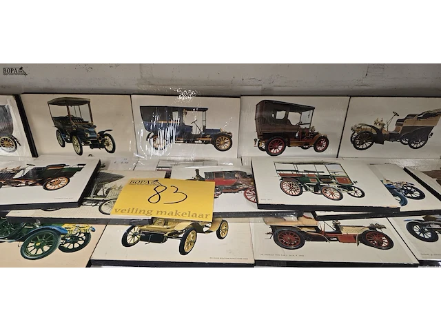 Lot 83 - lot diverse kadertjes met auto's tussen 1854 en 1912 - afbeelding 3 van  4